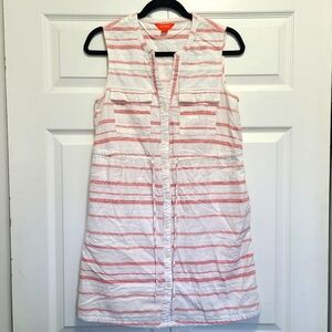 Joe Fresh‎ striped coral white cotton jersey knit dress beach boho pinstripes sm